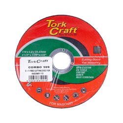 TORK CRAFT 5 + 1 Free Cutting Disc For Masonry 115 X 1.0 X 22.2mm